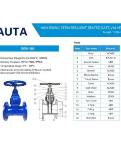 Cấu tạo van cổng ty chìm AUTA